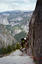 Photo:  Dave coming up for air on Hitchhiker, Yosemite Valley in the background