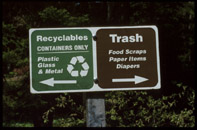 Trash sign at Blackwoods campground